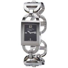 Christian Dior Silver Stainless Steel Malice Square Watch 