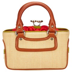 Celine Biege Cotton Mini Luggage Tote Bag