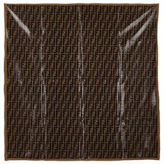 Fendi Polka Dotted Zucca Pattern Silk Scarf