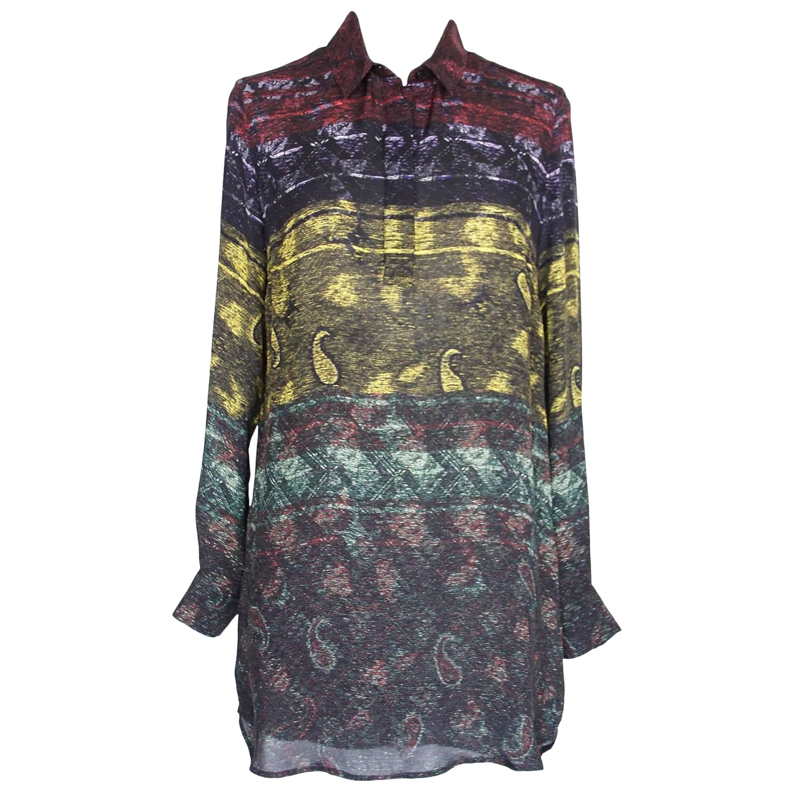 Mary Katrantzou Top Silk Tunic Paisley Design XS For Sale