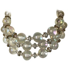 Retro Chanel Three Strand Bead Necklace