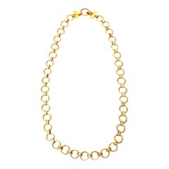 Yves Saint Laurent Vintage Long Brass Link Necklace