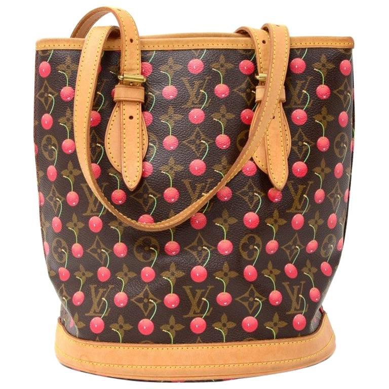 Louis Vuitton Bucket PM Monogram Cherry Canvas Shoulder Bag - 2005