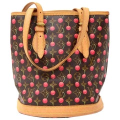 Louis Vuitton Bucket PM Monogram Cherry Canvas Shoulder Bag - 2005 Limited 