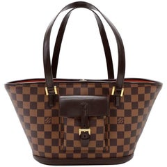 Louis Vuitton Manosque PM Ebene Damier Canvas Tote Hand Bag