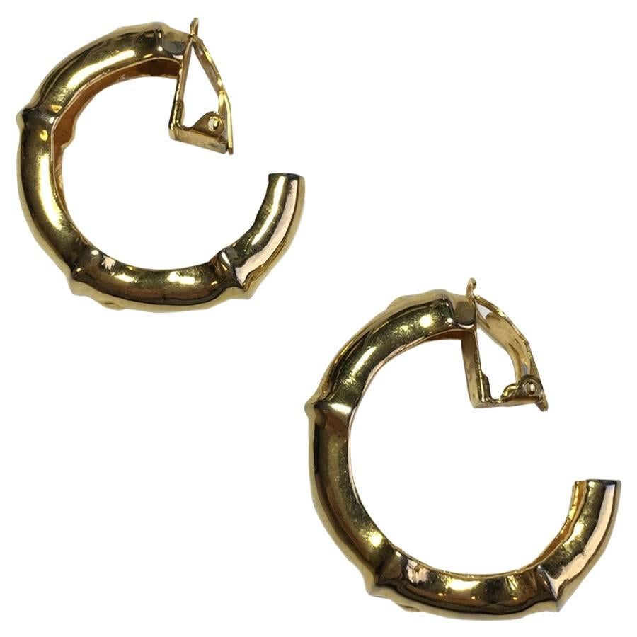 Vintage HERMES Creole Clip-on earrings in Gold Plated Metal