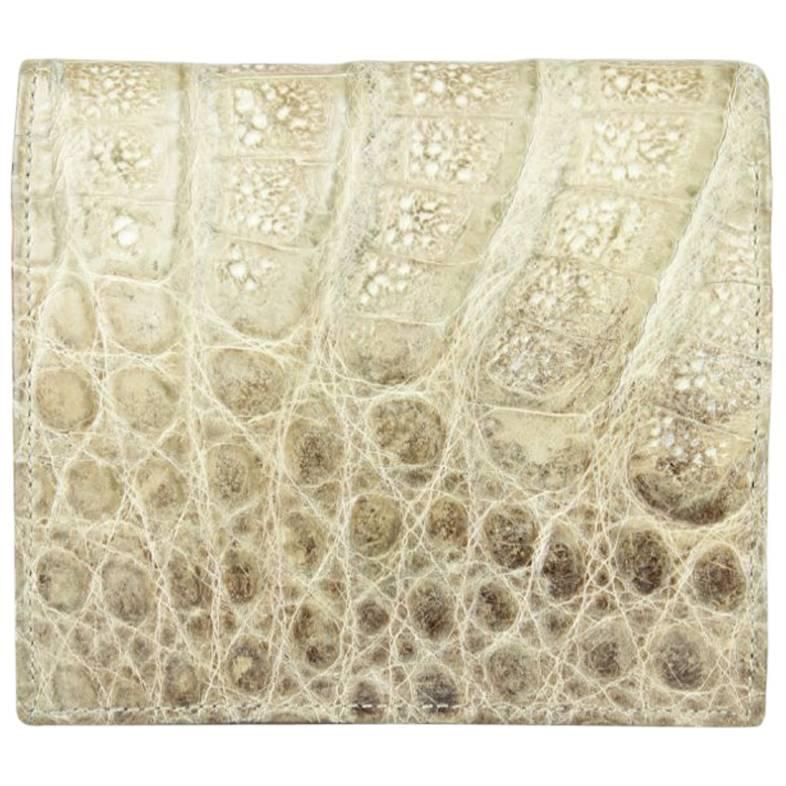 1960s Beige Alligator Print Leather Purse (Matching Clutch or Wallet Available)