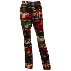 Jean Paul Gaultier Vintage Wall and Flags Print Pants Trousers