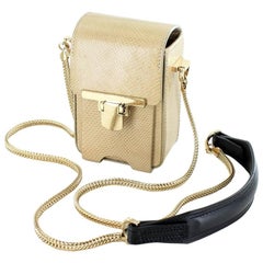 LANVIN Camera Bag in Beige Color Snake Leather