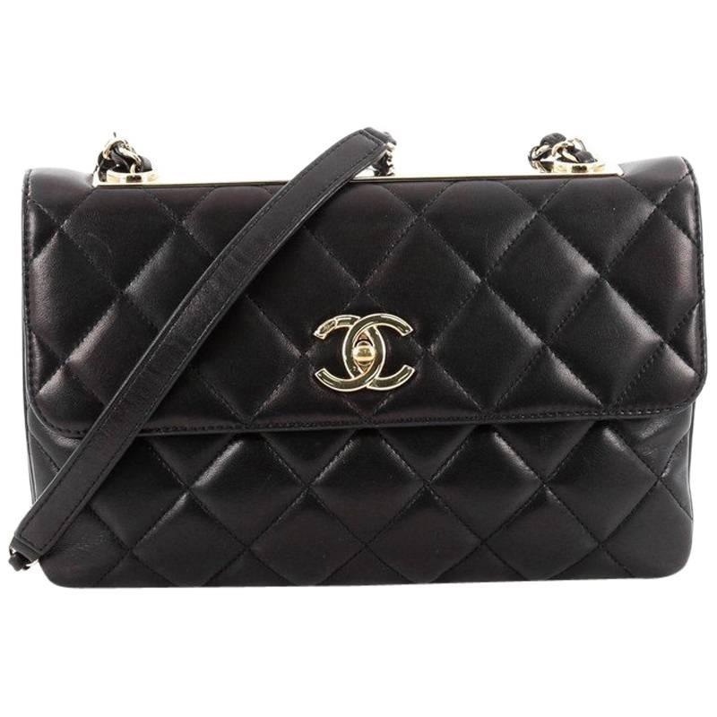 Chanel Black Quilted CC Crown Small Flap Bag