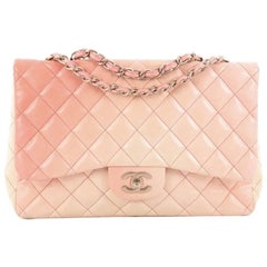 Chanel Classic Single Flap Degrade Handbag Quilted Lambskin Jumbo