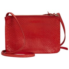 2012 Celine Red Python Trio Bag