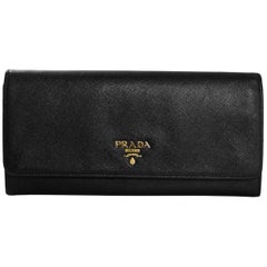 Prada Black Saffiano Chain Wallet