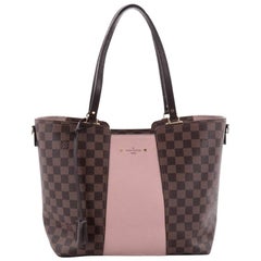 Louis Vuitton Jersey Handbag Damier Canvas with Leather
