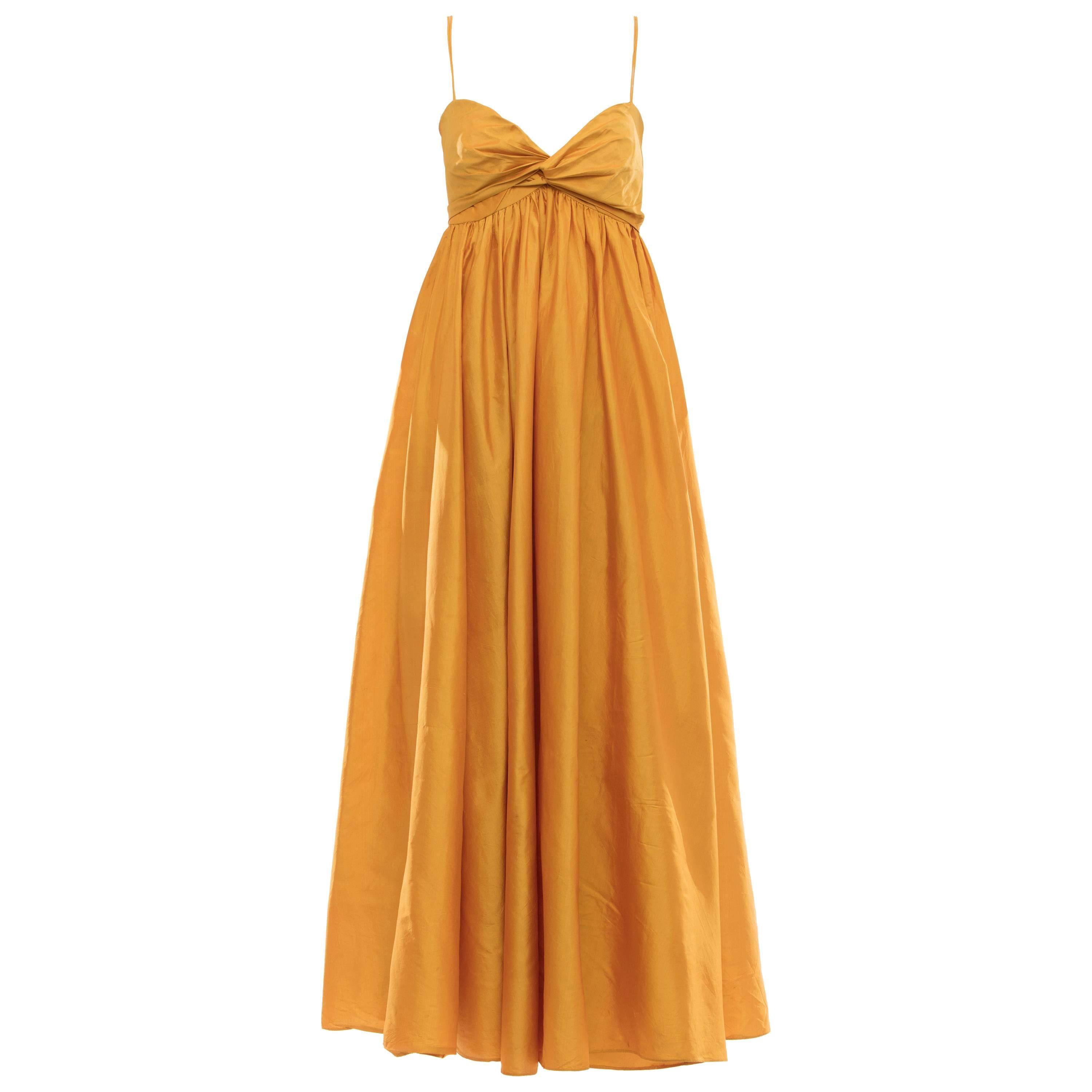 Donna Karan Silk Marigold Evening Dress, Circa: 1980s