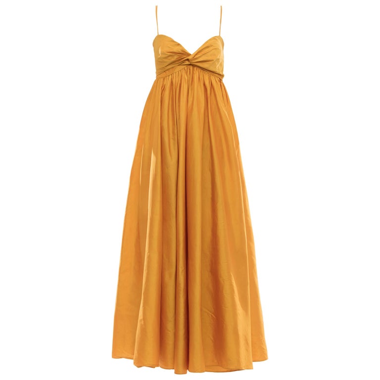 Donna Karan Silk Marigold Evening Dress, Circa: 1980s at 1stDibs