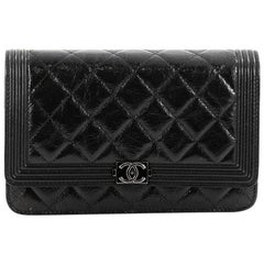 Chanel Boy Wallet on Chain Quilted Glazed Calfskin