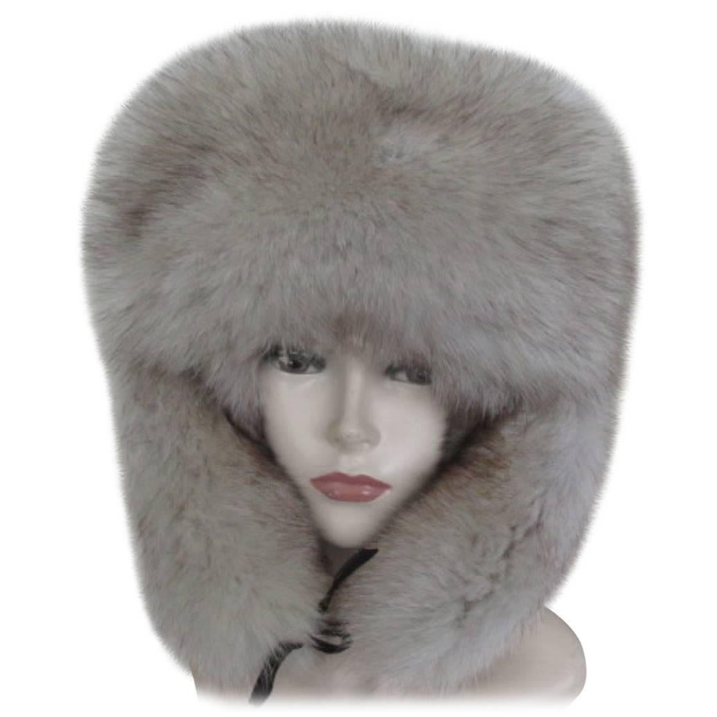 arctic fox fur trapper hat