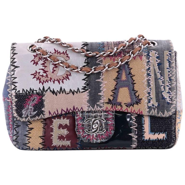 Chanel Blue Multicolor CC Tweed Denim Patchwork Single Flap Jumbo Bag – The  Closet