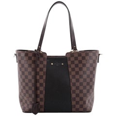 Louis Vuitton Jersey Handbag Damier Canvas with Leather