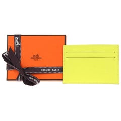 2010s Hermès Fluo Yellow Leather Cardholder