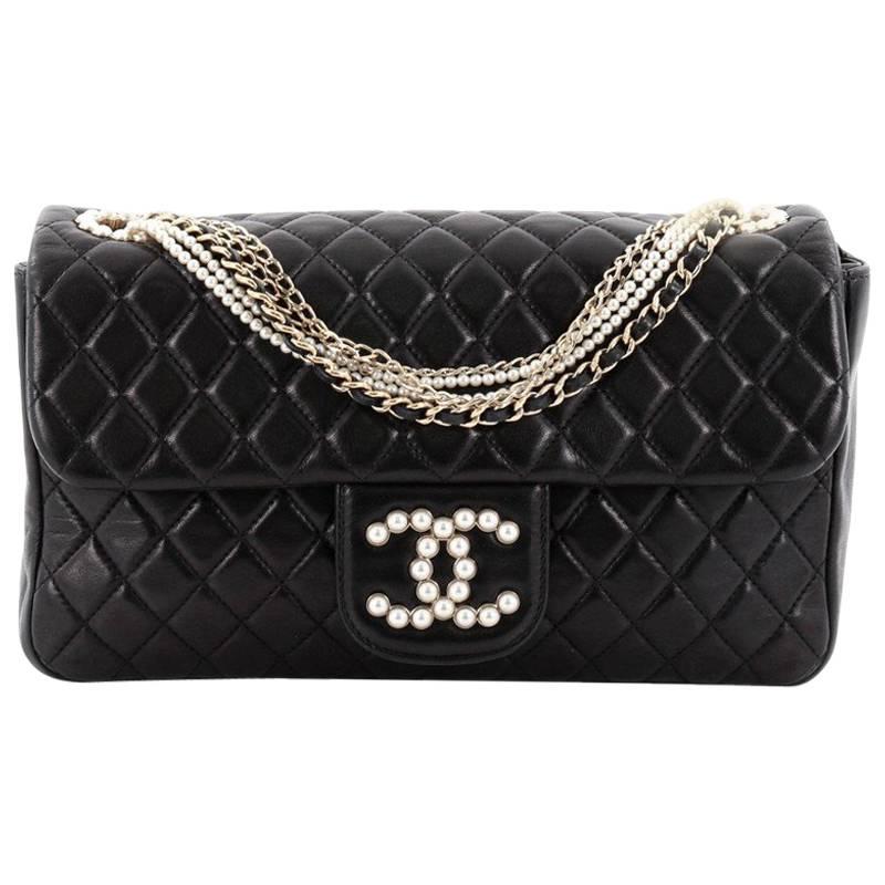Chanel Westminster Pearl Chain Flap Bag Quilted Lambskin
