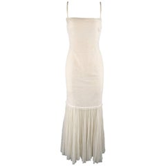 Robe Ralph Lauren - Collection - Robe en tulle perlée crème à taille tombante