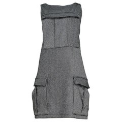 Retro Stephen Sprouse Metallic Silver Cargo Dress 