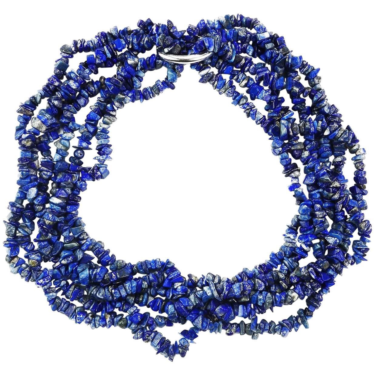 Lapis Lazuli Necklace in three strands 