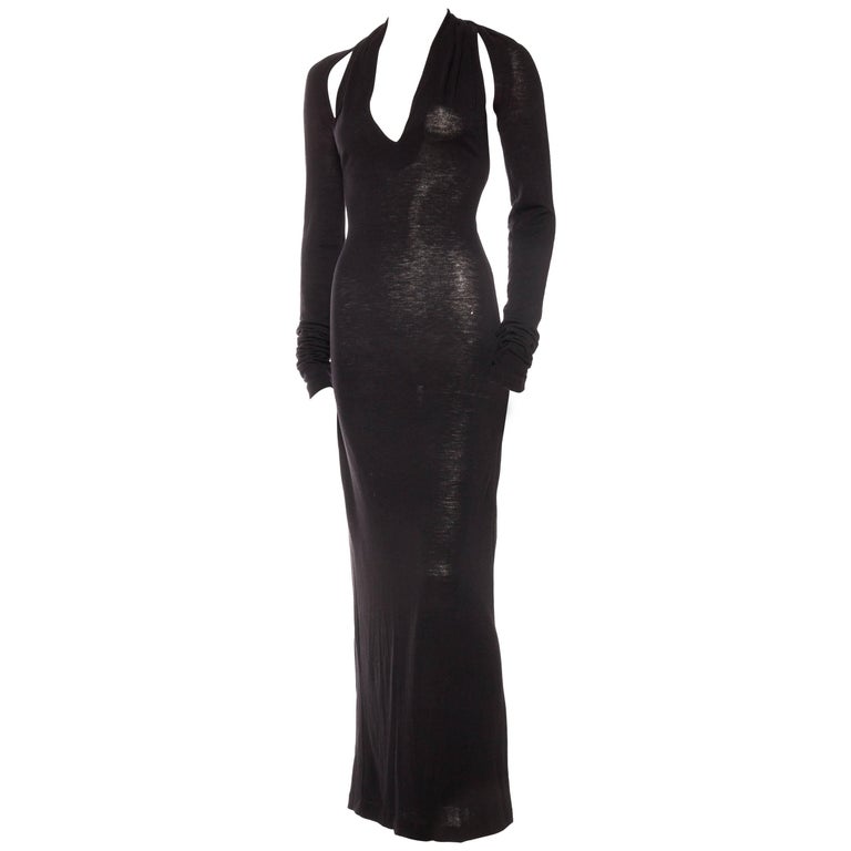 Backless Jersey Callaghan Dress with Sleeves at 1stDibs