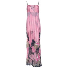 Retro Hanae Mori Beaded Chiffon Gown