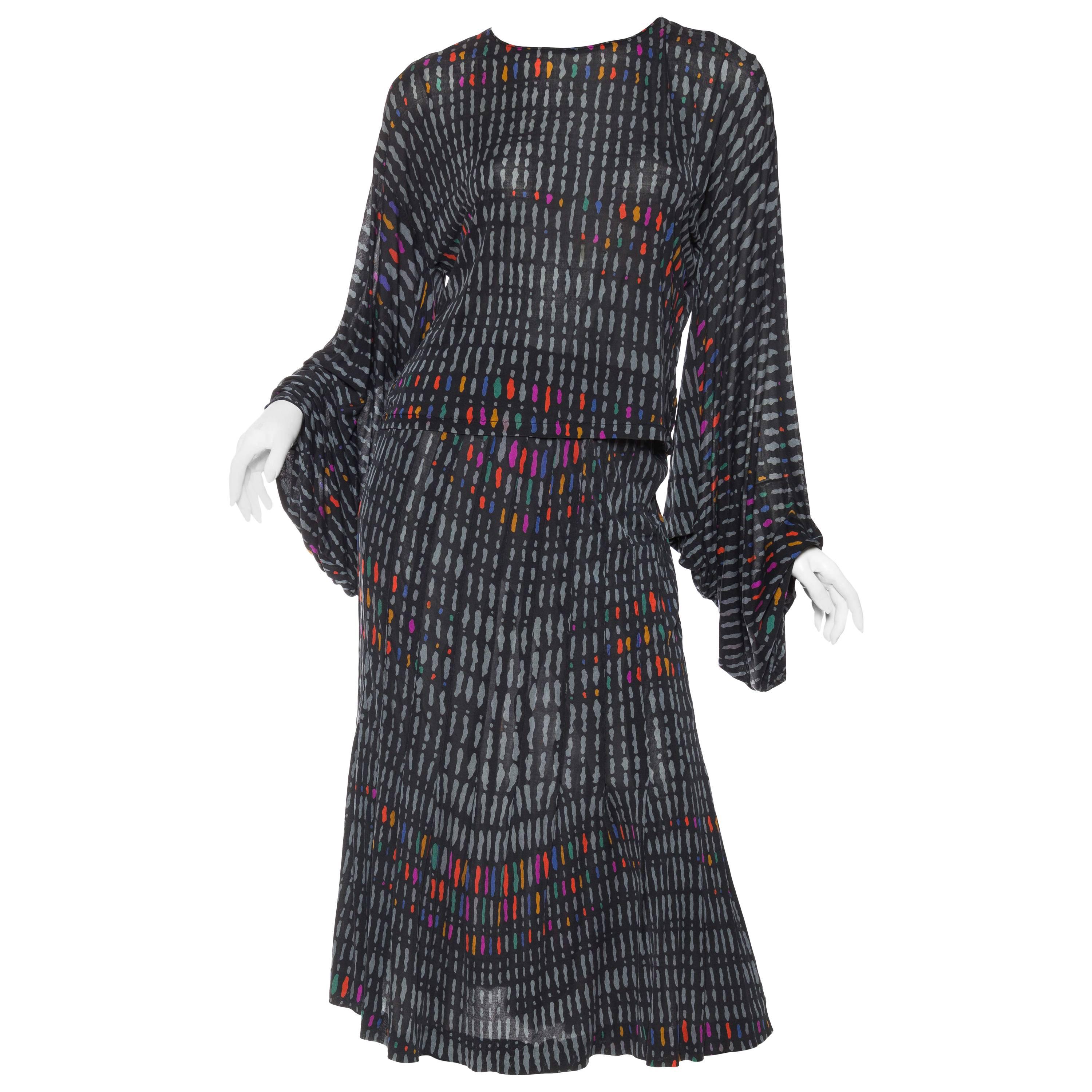 1970s Missoni Printed Silk Jersey Ensemble