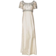 1960s Crystal Beaded Silk Radzimir Gown
