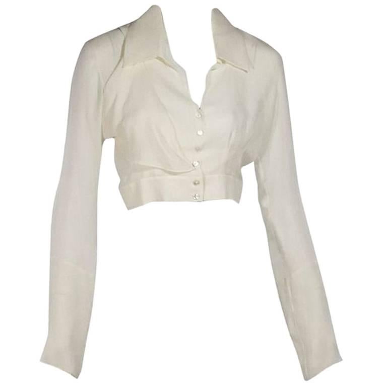 Ivory Chanel Cropped Blouse