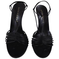 Casadei black leather sandals