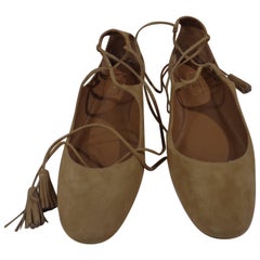 Aquazzura Schuhe aus nudefarbenem Wildleder ungetragen
