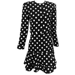 Carolyne Roehm black and white polka dot strapless dress and jacket 1990s