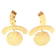  Napier Gold Plated Clip On Sculptural Earrings Retro