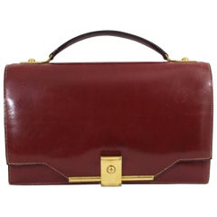 vintage hermes clutch Vintage Hermes Red Bordeaux Box Leather and Golden Hardware Clutch
