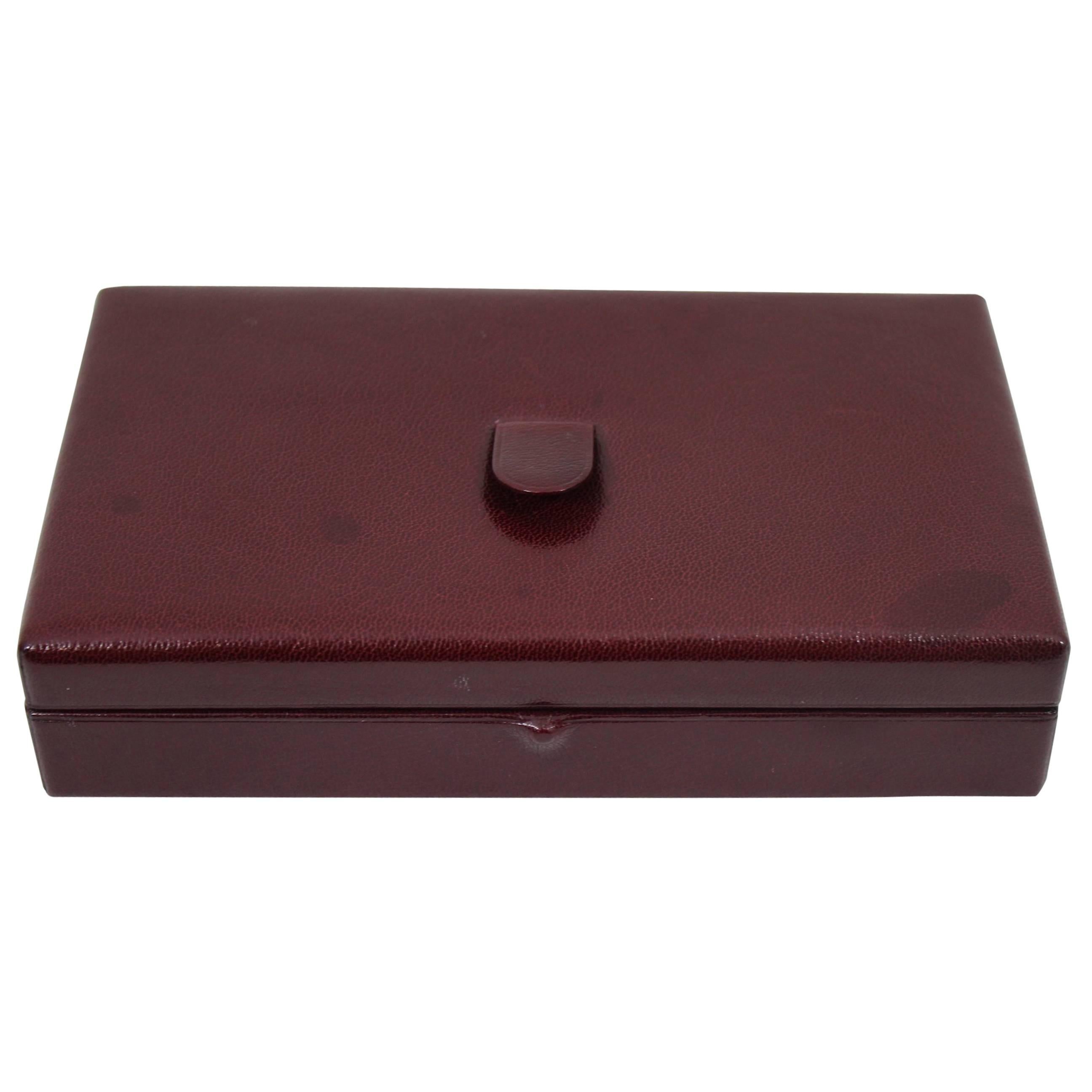 Hermes Small Jewelry case in Burgundy Box Leather