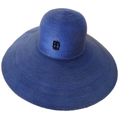 1960s Emilio Pucci Bleu Straw Hat 