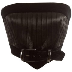 Giorgio Armani Autumn-Winter 2000 black satin and velvet bustier corset 