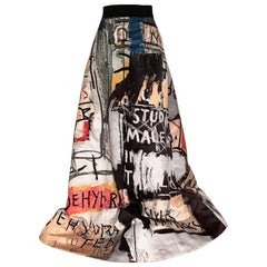 Alice and Olivia Basquiat Graffiti Art Limited Edition Print Maxi Ball Skirt