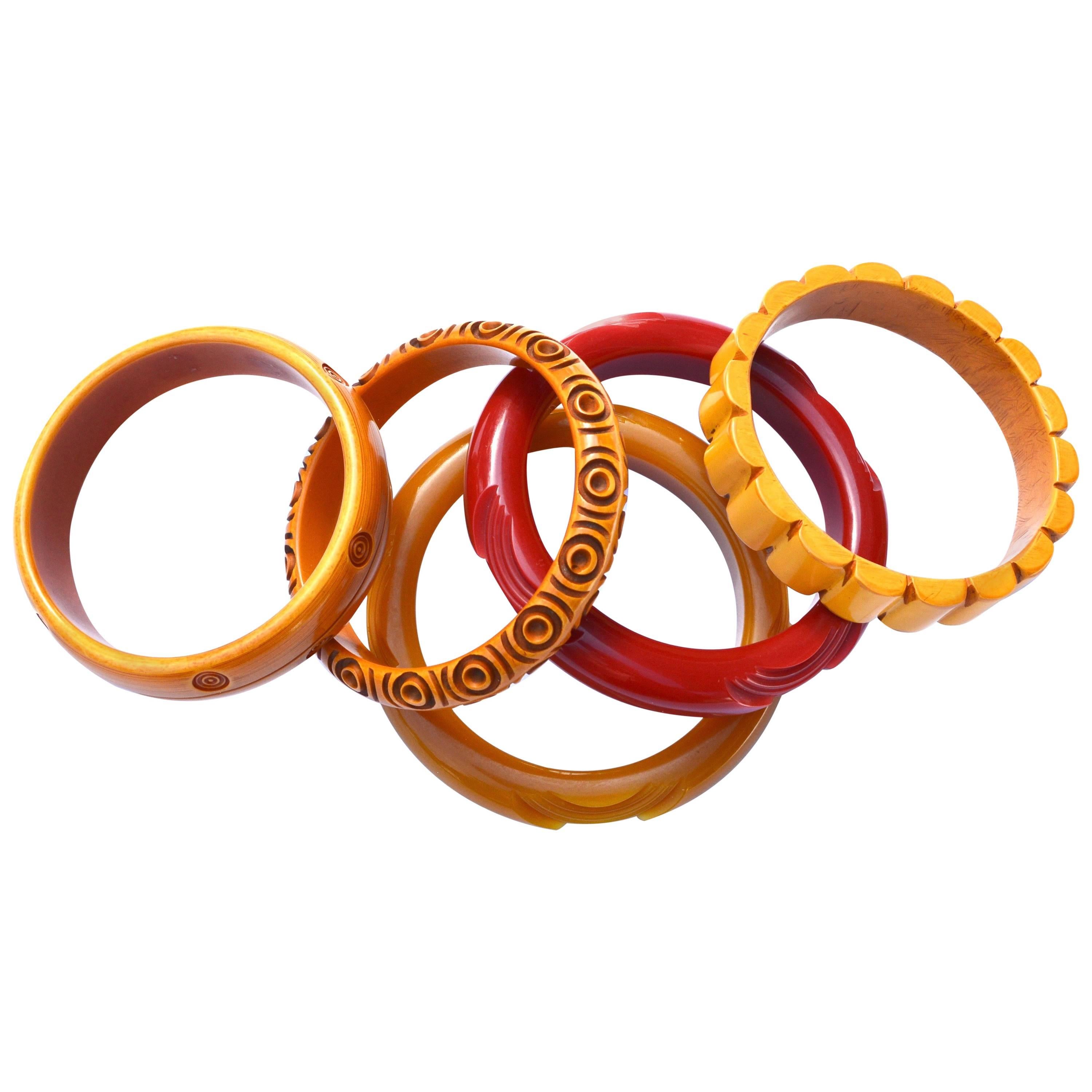 Bakelite Bangles Set For Sale