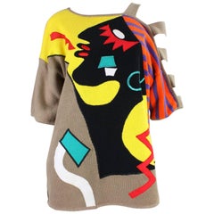 1980's Kansai Yamamoto Colorful Sweater with Cutouts