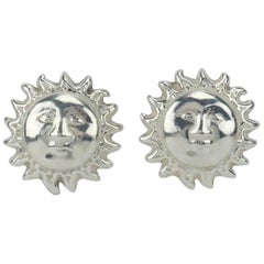 Vintage Mexican Sterling Silver Sun Earrings