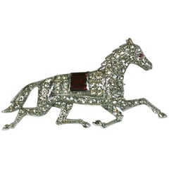 Trifari Art Deco KTF Racing Horse Brooch