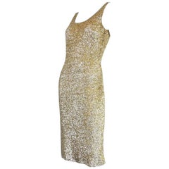 Vintage Gene Shelly Gold Sequined Cocktail Dress