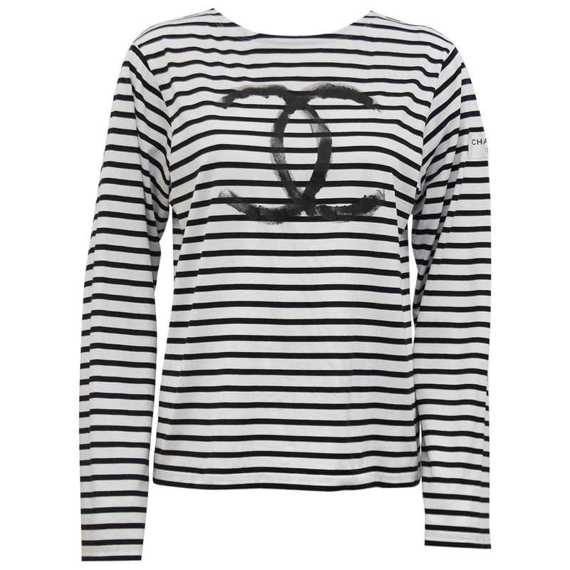 Chanel Striped T Shirt - For Sale on 1stDibs | chanel striped shirt ...