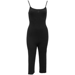 Retro 1990's Chanel Black Cashmere Cropped Catsuit